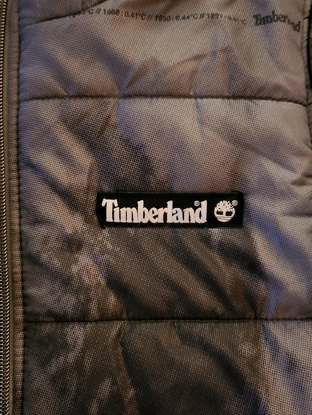 Timberland Boys Black / Gray Kids Puffer Jacket with Hood Sz S / 8